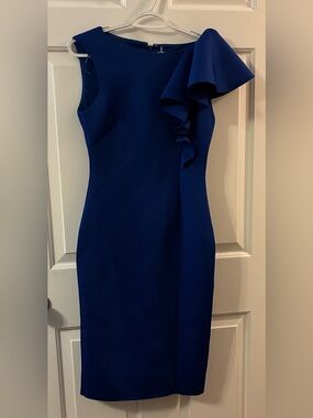 Eliza J Royal Blue Ruffle Sleeve Dress